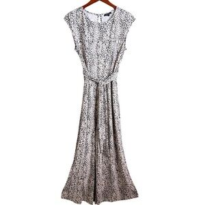 AS U WISH Sleeveless Tie Waist Leopard Print Wide Leg Jumpsuit Size Medium